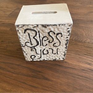 Farmhouse Metal/Wooden Tissue Box Holder